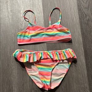 H&M Pink and Orange Bikini with Ruffle Detail